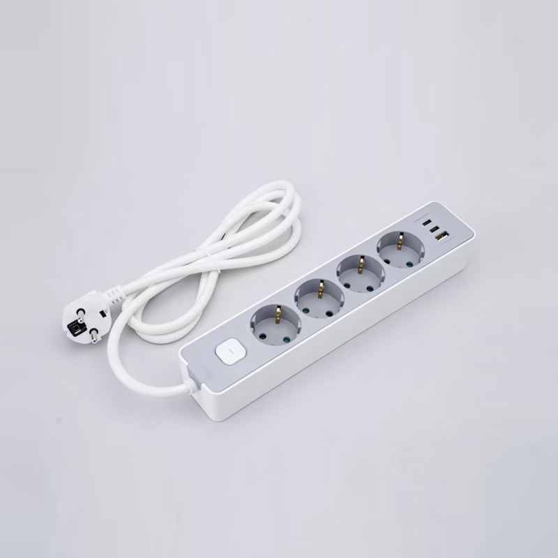 LOB-05K-AC Deutsche Steckdosenleiste mit 5 Steckdosen und Schalter, PD-Schnellladegerät, 1 USB-A- und 2 Typ-C-Anschlüssen mit Mehrfachsteckdose
